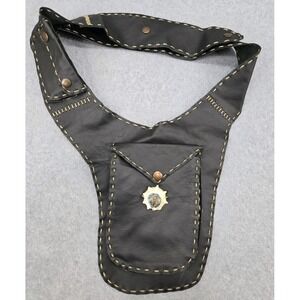 Handmade Belt Bag Leather Hip Renaissance Waist Pack 30-40" Mexico Ideal Broches
